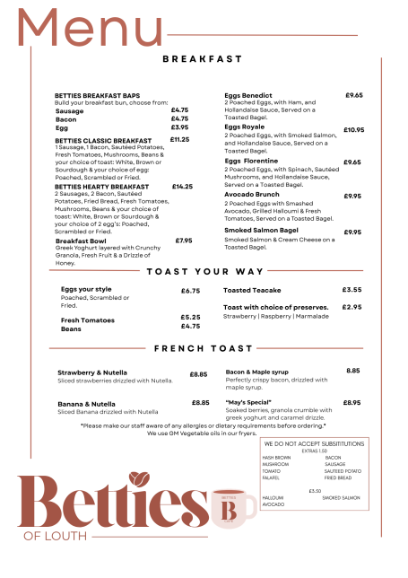 Breakfast Menu