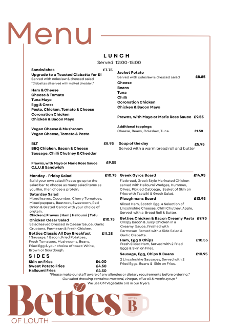 Lunch Menu